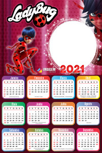 Montagem de Foto em Calendário 2021 LadyBug