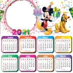 Calendário 2021 Mickey Mouse Montagem de Fotos