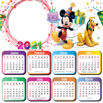 Calendário 2021 Mickey Mouse Montagem de Fotos