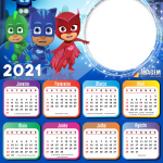 Montagem de Fotos Calendário 2021 PJ Masks