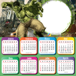 Moldura Fotos com Calendário 2021 do Hulk