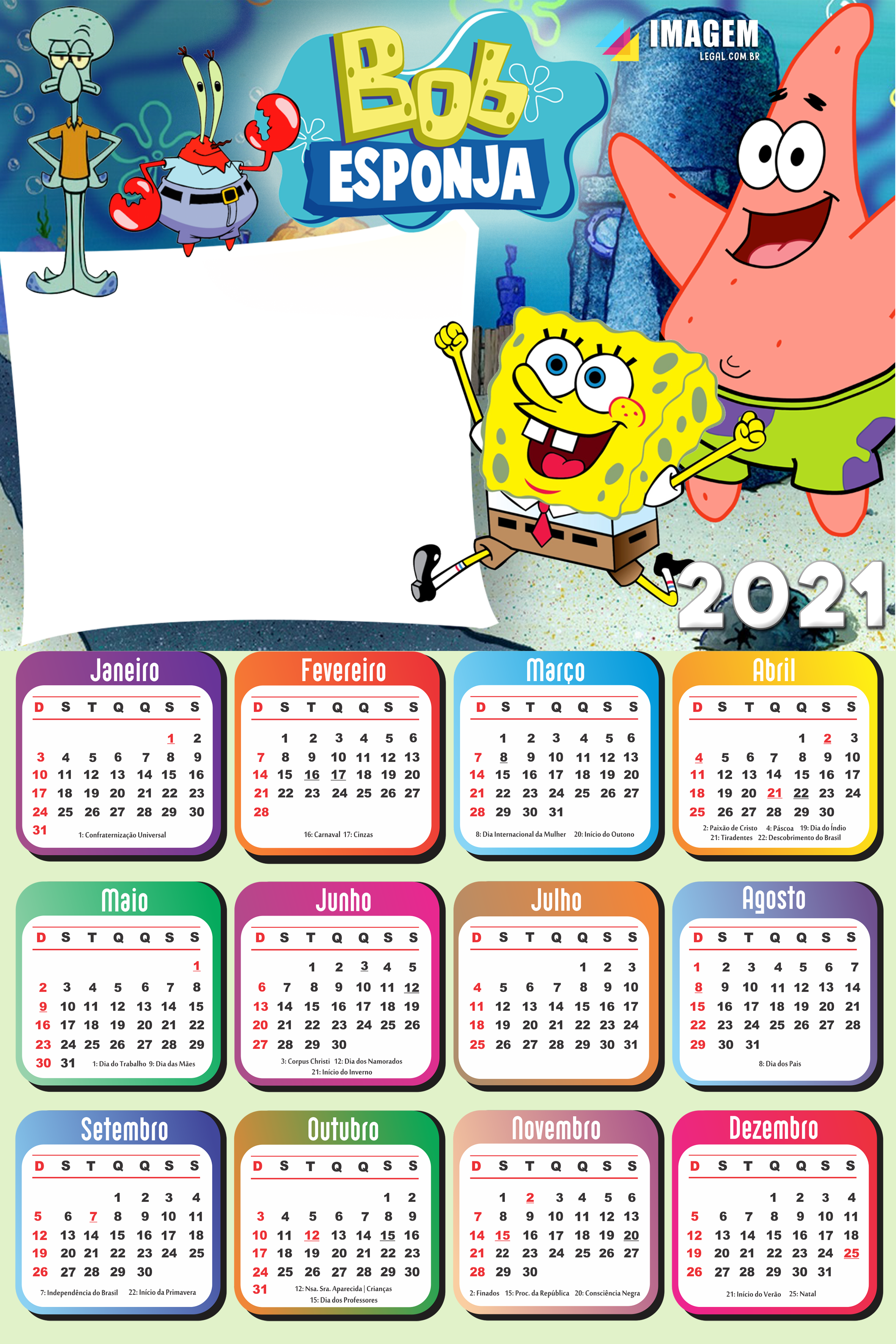 Moldura Bob Esponja PNG - Imagem Legal