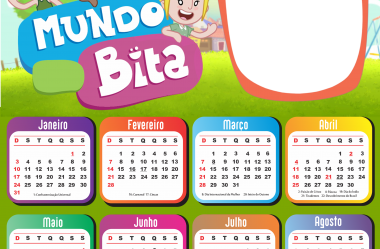 Calendário 2020 Infantil em PNG para Montagem de Fotos