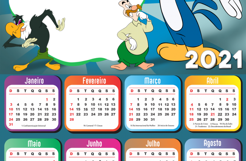 Calendario 2021 Pica Pau Para Foto Moldura Imagem Legal calendario pau 2021