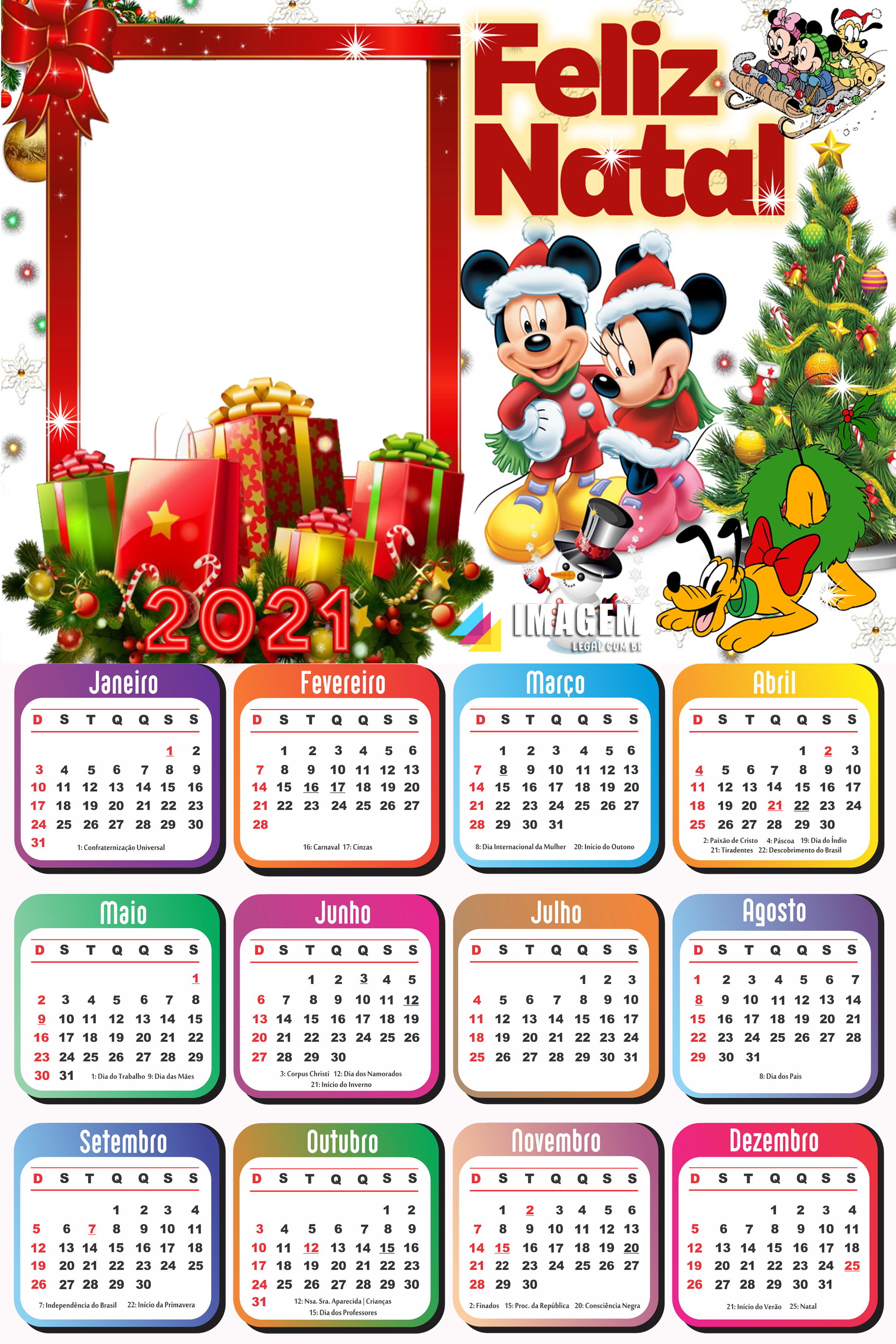 Chinelo De Natal Personalizado Mickey e Minnie - FOREVER BRINDES