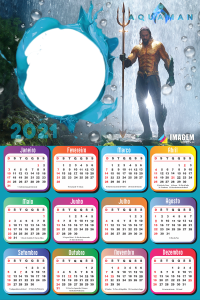 Calendário 2021 Aquaman Montagem de Fotos