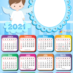 Calendário 2021 Batizado para Meninos Colagem de Foto