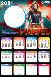 Calendário 2021 Capitã Marvel Vingadores