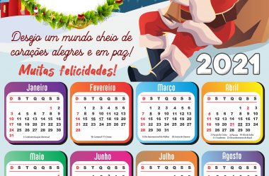 Moldura Calendário 2021 de Natal para Montagem de Foto