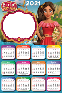 Calendário 2021 Elena de Avalor para Imprimir