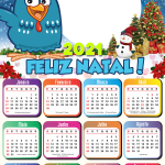 Calendário 2021 Feliz Natal Galinha Pintadinha