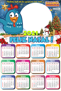 Calendário 2021 Feliz Natal Galinha Pintadinha