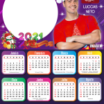 Calendário 2021 Feliz Natal Luccas Neto Moldura