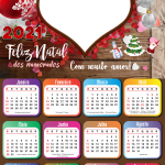 Calendário 2021 Feliz Natal para Namorados PNG