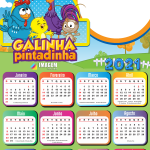 Calendário 2021 Desenho Galinha Pintadinha PNG