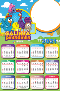 Calendário 2021 Desenho Galinha Pintadinha PNG