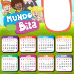 Calendário 2021 Mundo Bita e os Animais PNG