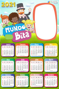 Calendário 2021 Mundo Bita e os Animais PNG