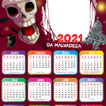 Calendário 2021 Papai Noel Assustador PNG