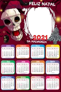 Calendário 2021 Papai Noel Assustador PNG