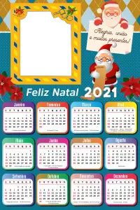 Calendário 2021 Papai Noel dos Correios PNG
