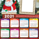 Calendário 2021 Papai Noel na Chaminé PNG