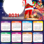 Calendário 2021 Prosperidade e Boas Festas Moldura