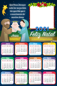 Calendário 2021 Que Deus Abençoe cada lar PNG