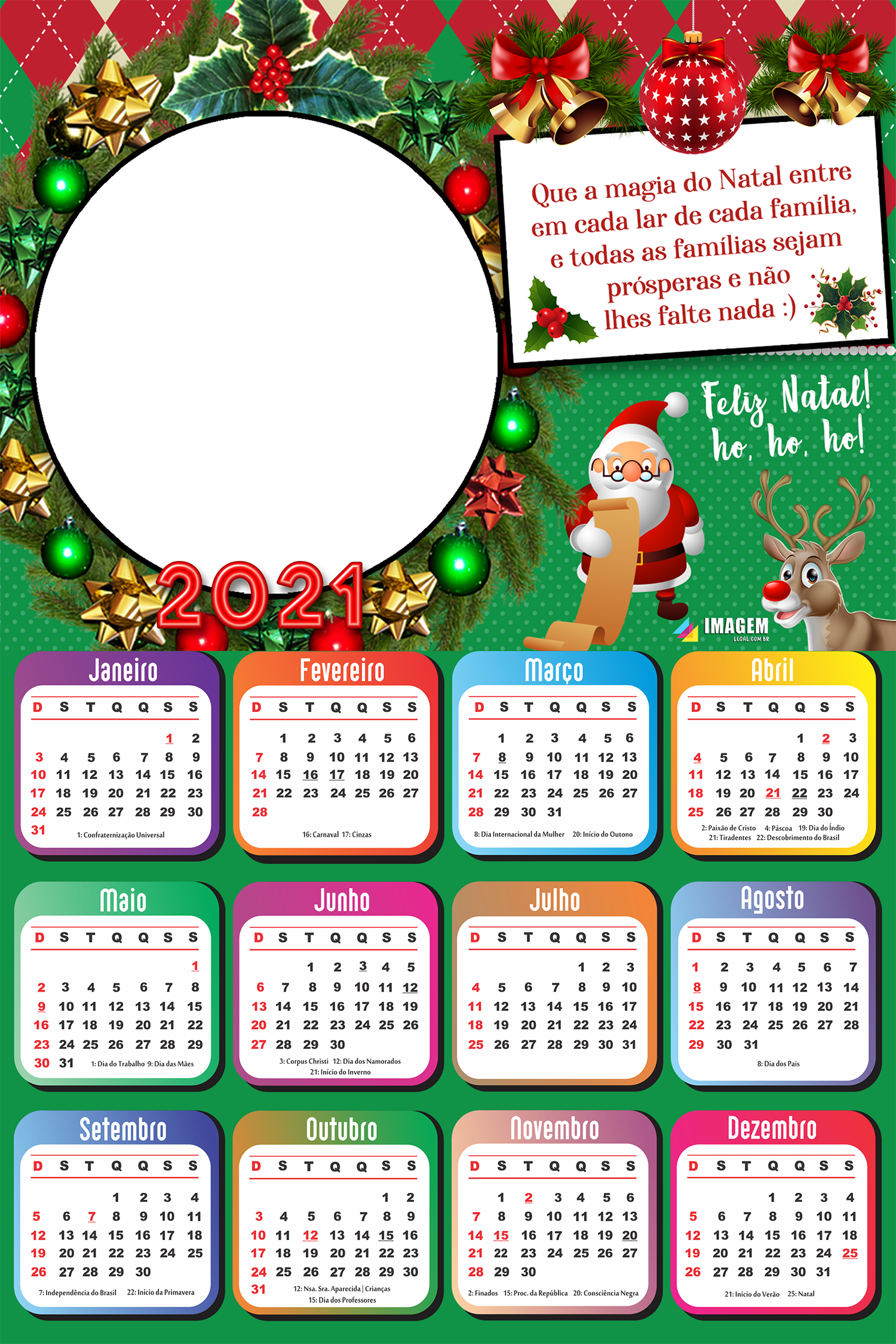 Calendário 2021 Que a magia do Natal entre em cada lar