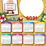 Calendário 2021 Um Feliz Natal Enfeitado