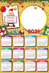 Calendário 2021 Um Feliz Natal Enfeitado