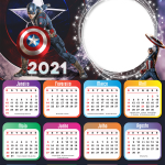 Calendário 2021 do Capitão América Moldura PNG