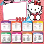 Calendário 2021 para Foto Moldura Hello Kitty