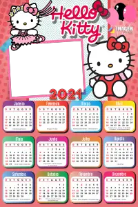 Calendário 2021 para Foto Moldura Hello Kitty