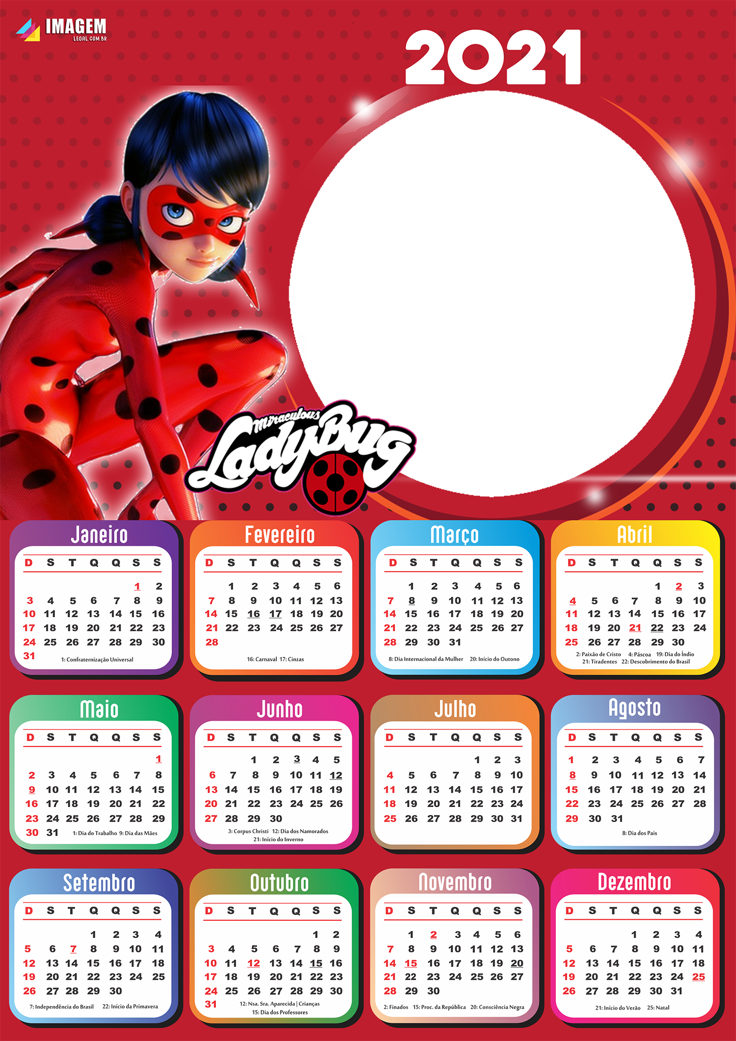 Emoldurar Foto Calendário 2021 LadyBug