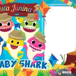 Festa Junina Baby Shark Moldura