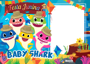 Festa Junina Baby Shark Moldura