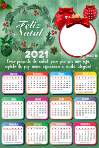 Moldura Calendário 2021 Como Presente de Natal PNG