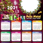 Moldura Calendário 2021 Feliz Natal Gospel PNG