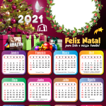 Moldura Calendário 2021 Feliz Natal Gospel PNG