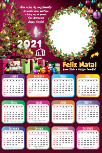 Moldura Calendário 2021 Feliz Natal Gospel PNG