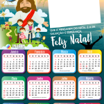 Moldura Calendário 2021 Feliz Natal Jesus PNG