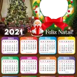 Moldura Calendário 2021 Guirlanda Natalina PNG