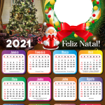 Moldura Calendário 2021 Guirlanda Natalina PNG