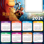 Moldura Calendário 2021 Rei Leão