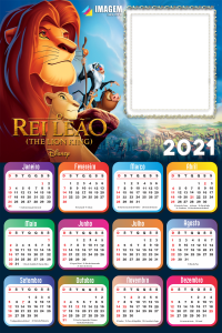 Moldura Calendário 2021 Rei Leão