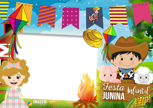 Moldura Festa Junina Infantil PNG