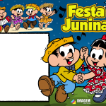 Moldura Festa Junina Turma da Mônica