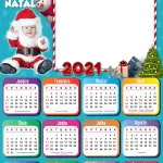 Moldura PNG Calendário 2021 Papai Noel Baby