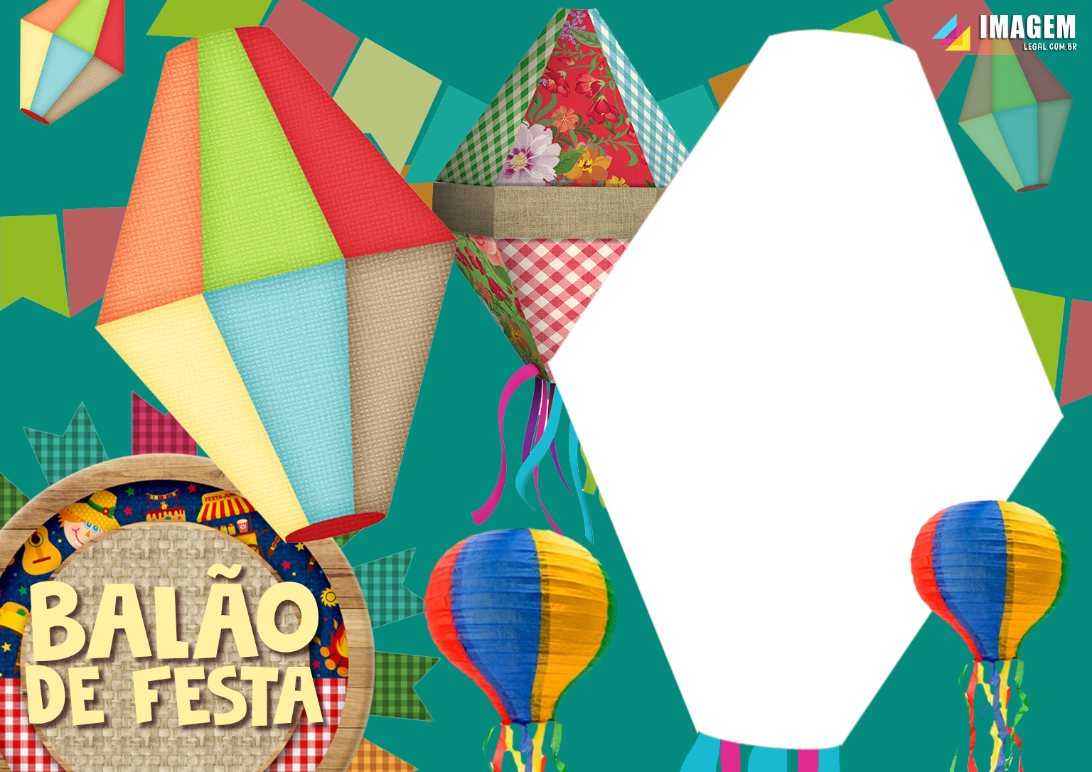 Balao De Festa Junina Moldura Png Imagem Legal